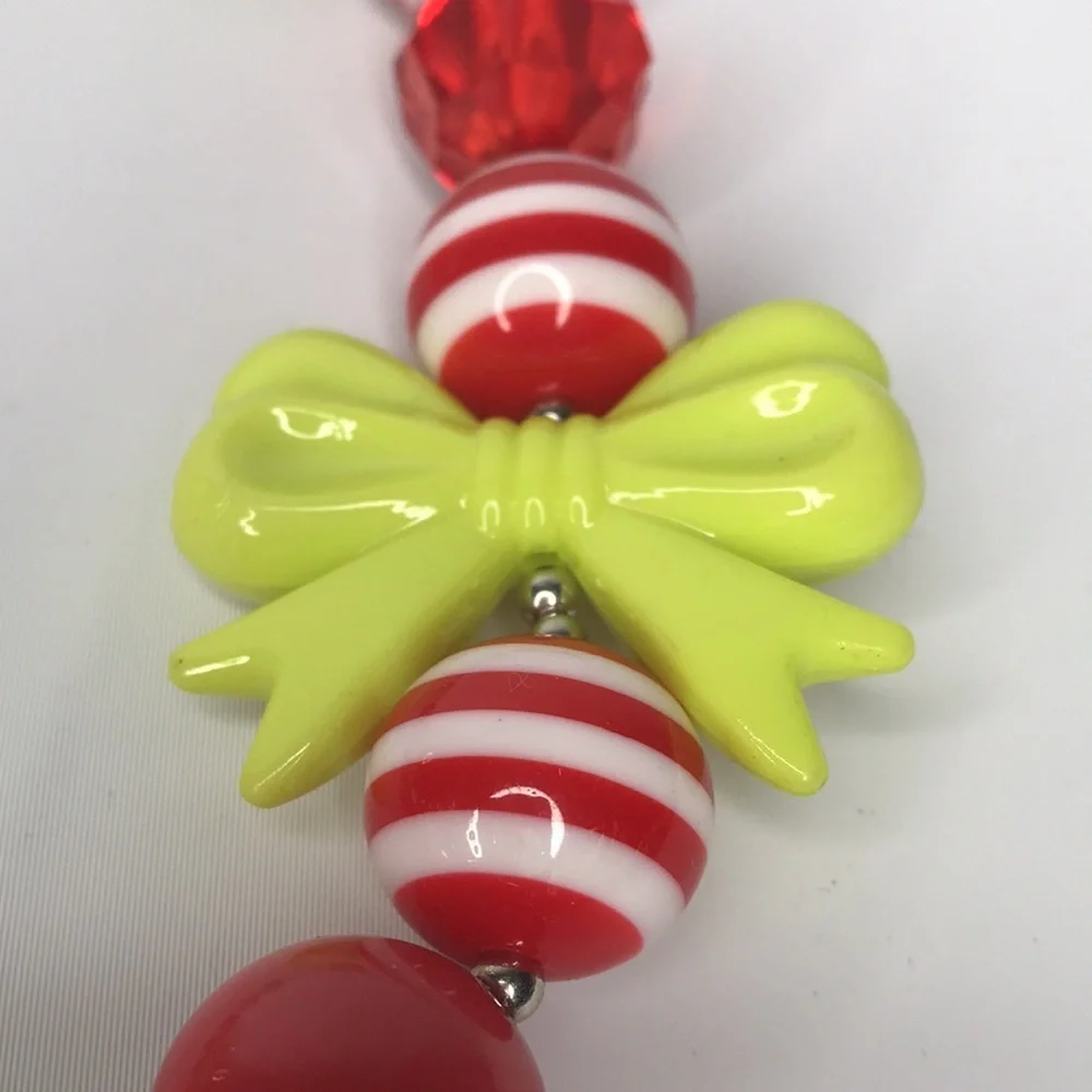 Christmas Chunky Bubblegum Beaded‎ Necklace 15-17”